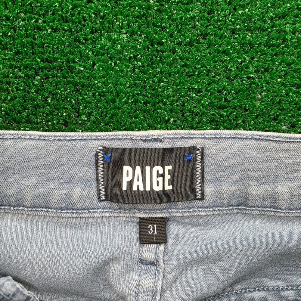 PAIGE Lennox Slim Fit Jeans Mens 31x32 Vintage Flint Blue Grey Stretch Denim - Picture 8 of 13